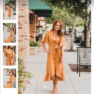 Mustard Crop Mid Dress